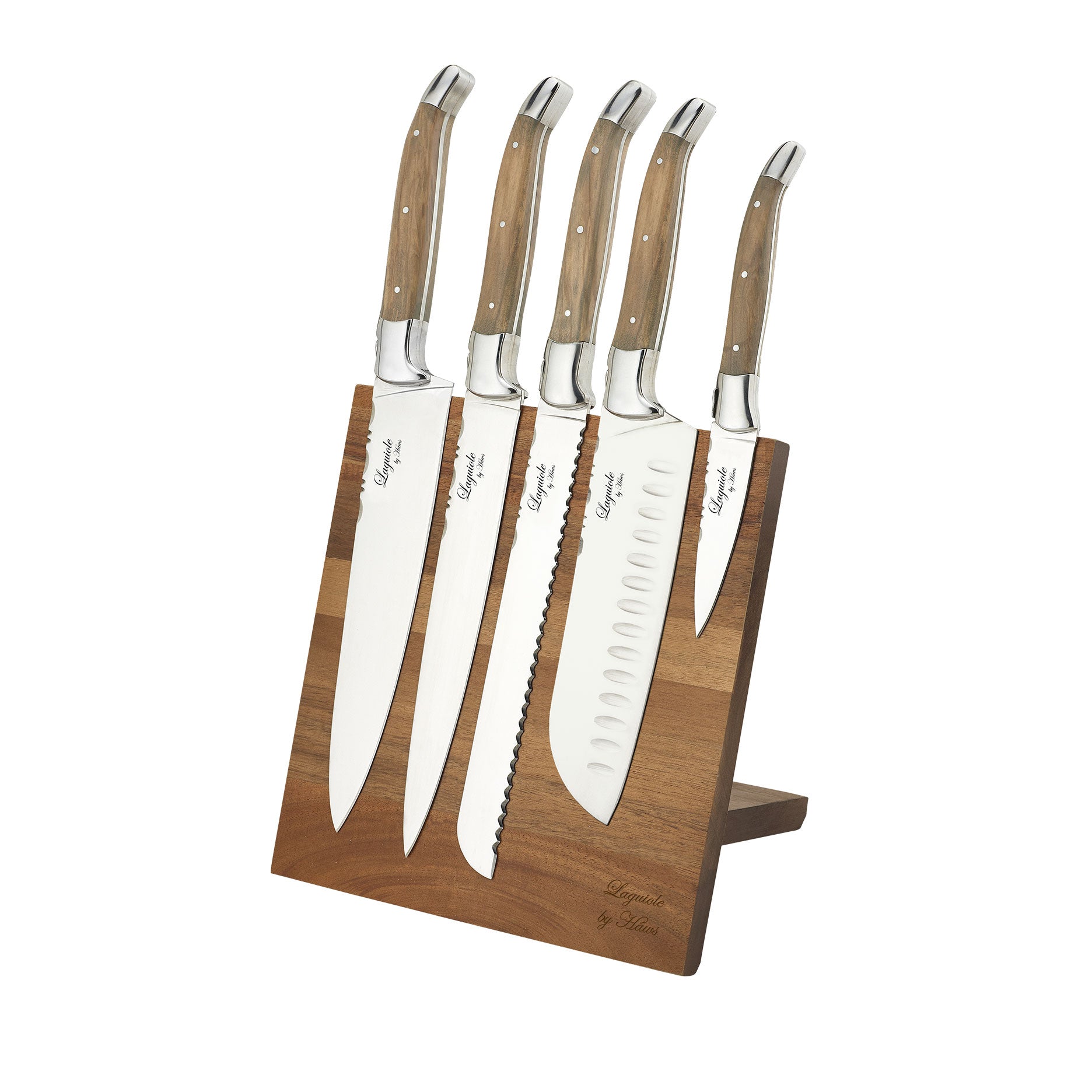 Knivsæt 5 dele m/blok